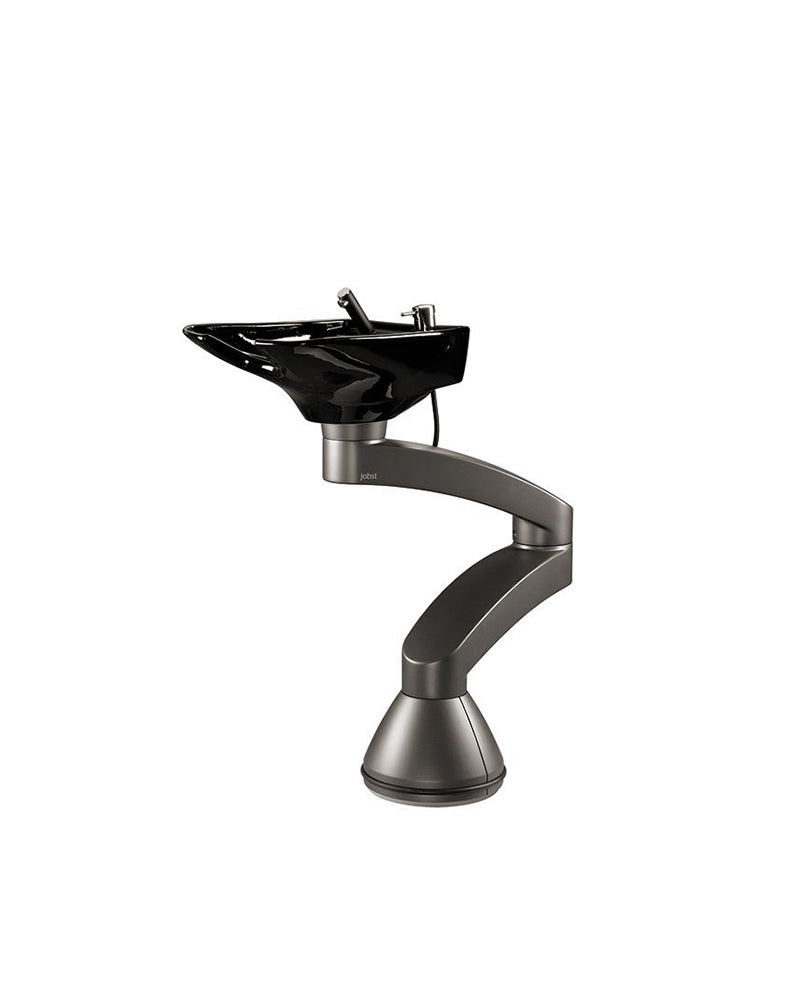 Contura swing PLUS - Dark gray pedestal sink - Black basin